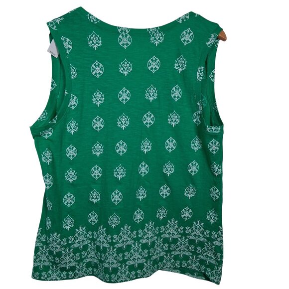 Loft Outlat Tank Top WOmen XL Green White Floral Kelly Green Burnout New READ - Picture 2 of 13
